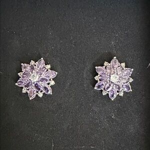 Lavender Blossom Stud 925 Earrings